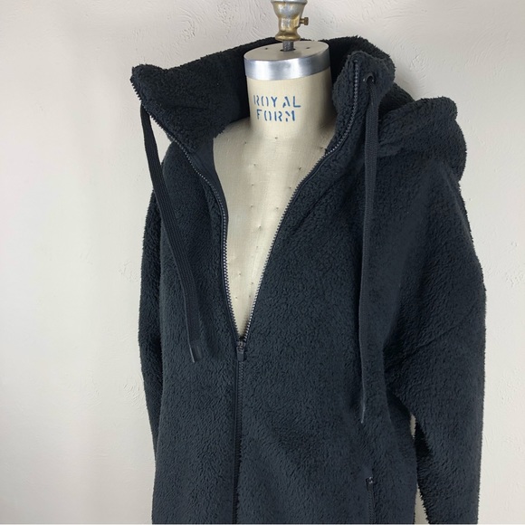 Athleta | Black Fuzzy Fleece Ultra Warm Long Jacket - Picture 2 of 8